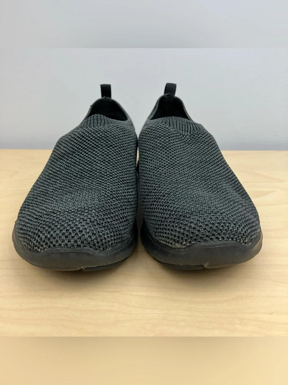 Skechers Women’s Size 7.5 Dual Lite Black Gray Casual Slip On Walking Shoes